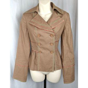 CYNTHIA STEFFE Anthropologie Khaki Jacket Blazer S